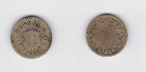 5 Rappen Kupfer Nickel Münze Schweiz 1850 B (127169)