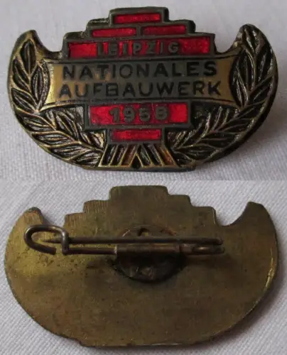 DDR Abzeichen NAW Nationales Aufbauwerk Leipzig 1958 Bronze (144510)