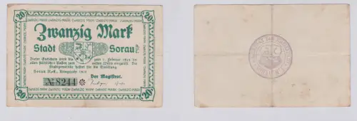 20 Mark Mark Banknote Kriegsnotgeld Stadt Sorau N.-L. 1918 (126110)