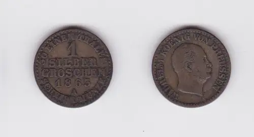 1 Silber Groschen Münze Preussen 1863 A (122921)