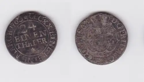 1/24 Taler Silber Münze Sachsen 1763 FWoF (123270)