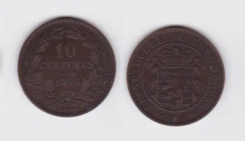 10 Centimes Kupfer Münze Luxemburg 1855 (122943)
