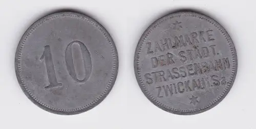 10 Pfennig Zahlmarke Zink Münze städtische Straßenbahn Zwickau (123147)