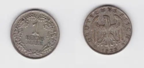 1 Reichsmark Silber Münze Weimarer Republik 1925 D (137232)