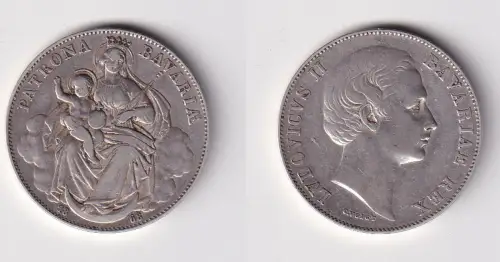 1 Vereinstaler Silber Münze Bayern Ludwig II 1868 Patrona Bavariae (171280)
