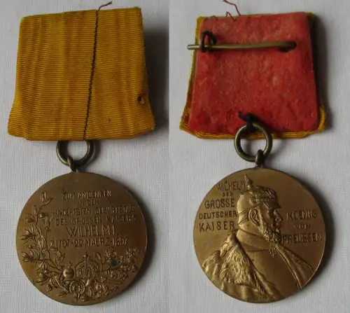 alte Preussen Centenar Medaille 1897 an Einzelspange (171395)