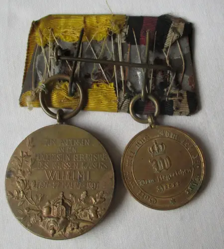 2er Spange Preussen Kriegsdenkmünze 1870/71 + Centenarmedaille (163526)
