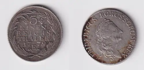 1/3 Taler Silber Münze Preussen 1779 E ss/vz (171081)