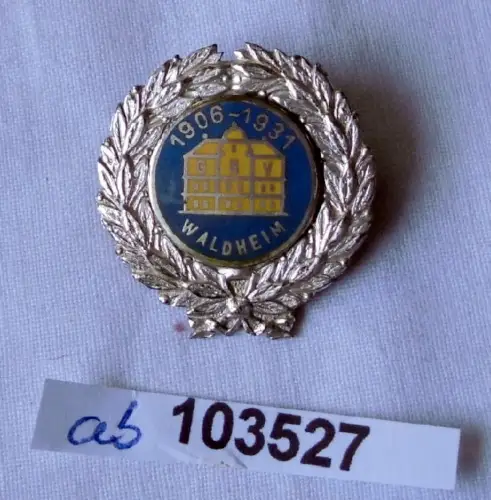altes emailliertes Abzeichen 800er Silber GHV Waldheim 1906-1931 (103527)