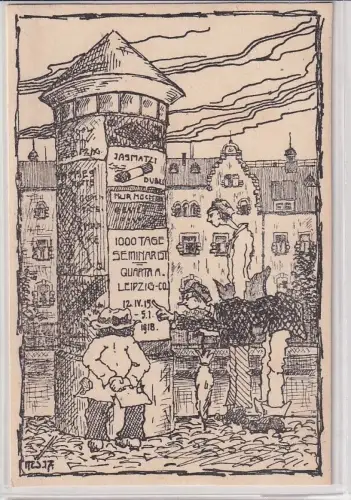 906798 Karte Leipzig Co. Studentika 1000 Tage Seminarist Quarta 1918
