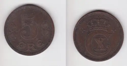 5 Öre Kupfer Münze Dänemark 1916 ss (131523)