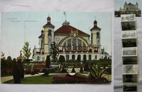 40898 Leporello Ak Leipzig Palmengarten Gesellschaftshaus 1910