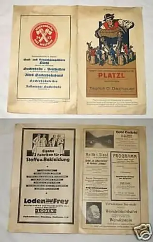 altes Reklame Prospekt Gasthaus Platzl München 1927