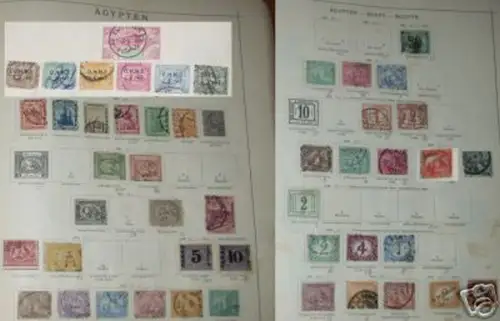 Sammlung mit 47 Briefmarken Ägypten um 1900