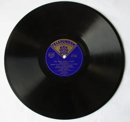 Schellackplatte Telefunken "Für dich allein, Lucia" (163222)