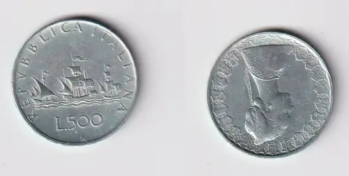 500 Lire Silber Münze Italien 1960 Kolumbus Flotte (156184)