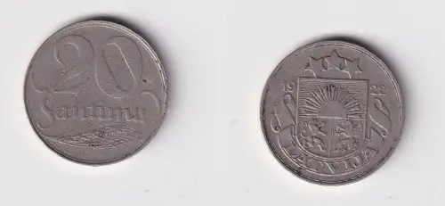 20 Santimu Kupfer Nickel Münze Lettland 1922 (126156)