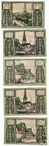 5 Banknoten Notgeld der Stadt Holzminden 1922