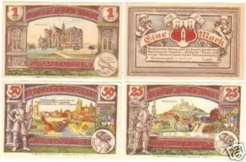 4 Banknoten Notgeld Stadt Münstermaifeld 1921