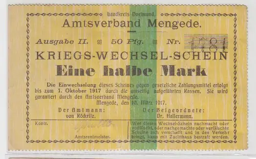 eine halbe Mark Banknote Amtsverband Mengede 1917