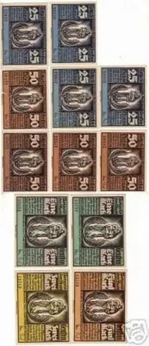 12 Banknoten Notgeld der Stadt Genthin 1921