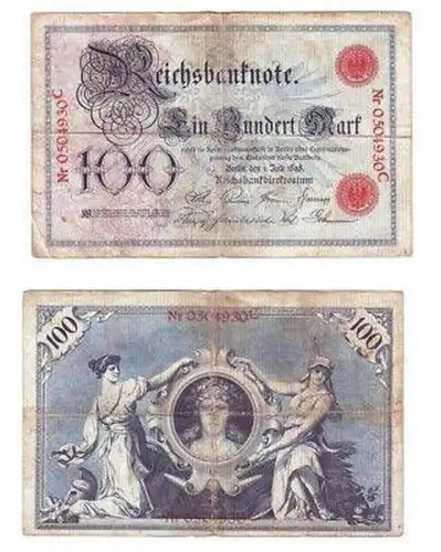 Banknote 100 Mark 1.7.1898 Deutsches Reich