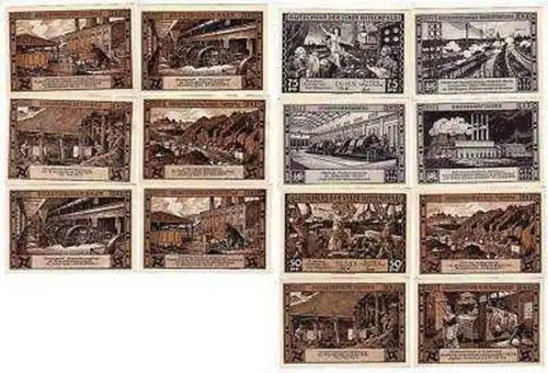 13 Banknoten Notgeld Stadt Bitterfeld 1921