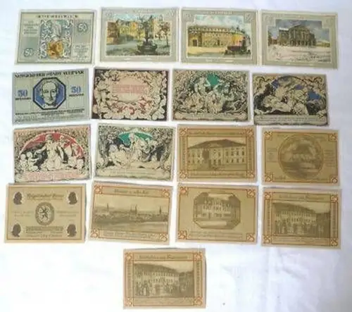 17 Banknoten Notgeld Stadt Weimar 1921