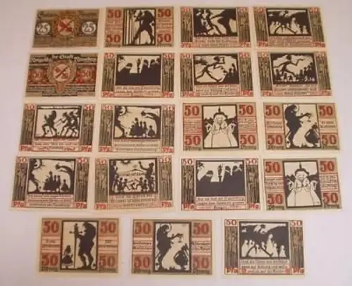 18 Banknoten Notgeld Stadt Naumburg 1921