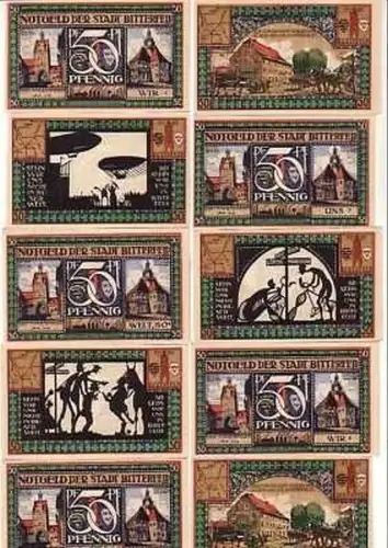 20 Banknoten Notgeld Stadt Bitterfeld 1921