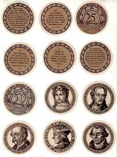 12 Banknoten Notgeld Stadt Eckartsberga 1921