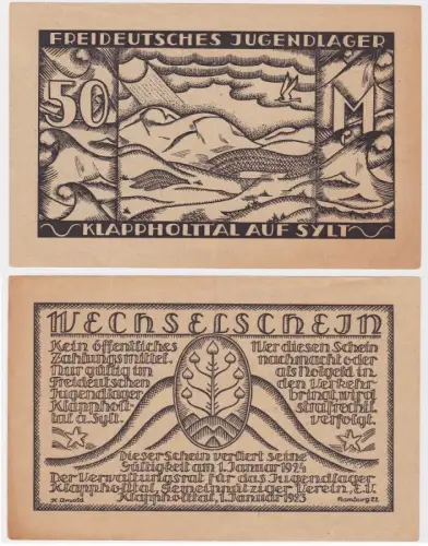 50 Mark Banknote Freideutsches Jugendlager Klappholttal auf Sylt (130146)