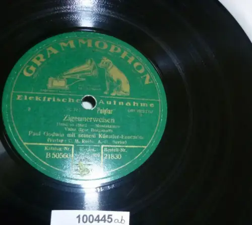 100445 Schellackplatte Grammophon "Ständchen" Wiener Schrammel Quartett