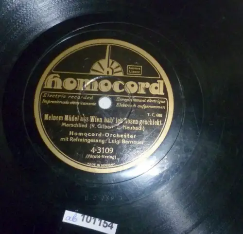 101154 Schellackplatte Grammophon "In einer kleinen Conditorei"