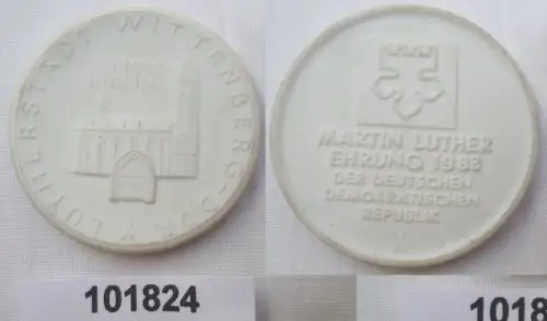 DDR Porzellan Medaille Lutherstadt Wittenberg 1983
