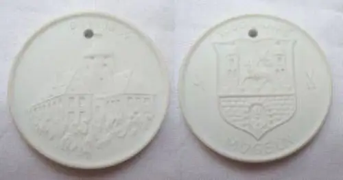DDR Porzellan Medaille 1000 Jahre Mügeln 984-1984