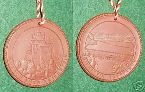 DDR Porzellan Medaille Museum Burg Kriebstein um 1980
