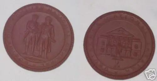 DDR Porzellan Medaille deutsches Nationaltheater Weimar