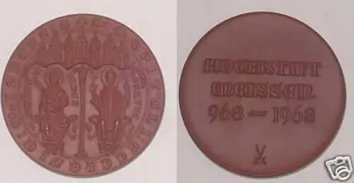 DDR Porzellan Medaille Hochstift Meißen 968-1968