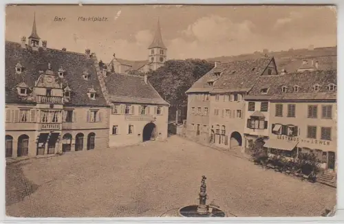 61776 Feldpost Ak Barr im Elsass Marktplatz mit Gasthaus zum Löwen 1915