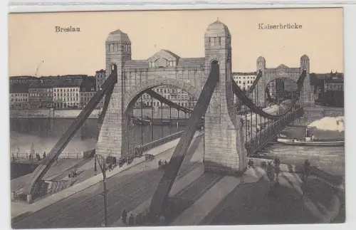 36109 Feldpost Ak Breslau Kaiserbrücke 1914