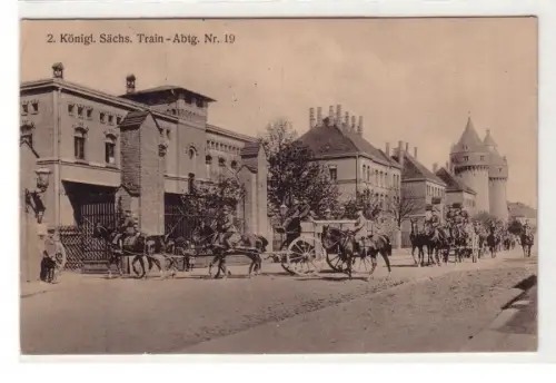 35996 Feldpost Ak Leipzig 2. königl. sächs. Train-Abteilung Nr.19, 1914