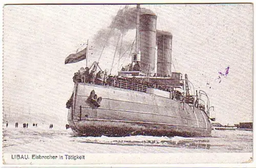 11316 Feldpost Ak Libau Eisbrecher in Tätigkeit 1918