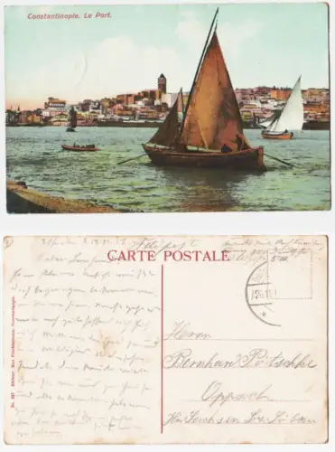 66739 Ak mit Feldpoststempel Türkei Deutsche Feldpost Aleppo 1917