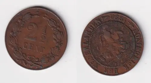 2 1/2 Cent Kupfer Münze Niederlande 1898 ss (171523)