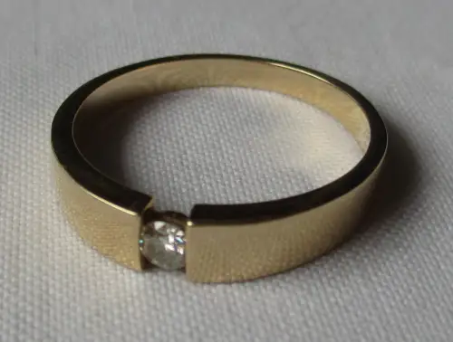 hochwertiger 585er Gold Spannring Ring mit 0,10 Karat Diamant (129275)