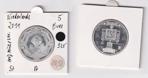 5 Euro Münzen Niederlande 2011 100 Jahre Münzgebäude Utrecht (165545)
