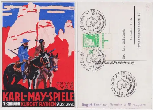903739 Ak Felsenbühne Kurort Rathen Karl May Festspiele 1938