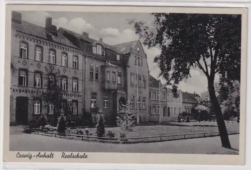 35146 Ak Coswig-Anhalt - Partie vor der Realschule um 1910