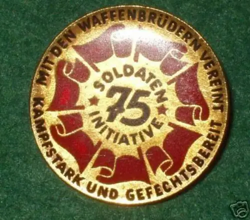 seltenes DDR Abzeichen Soldateninitiative 75
